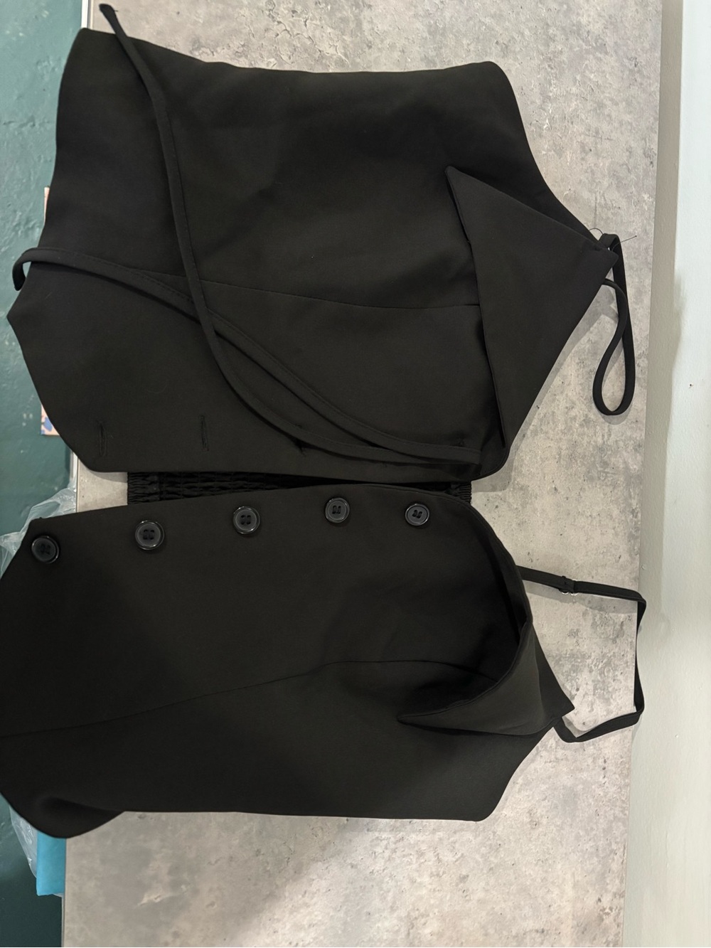 Forever 21 Black Pencil Skirt with Button-Front Detail